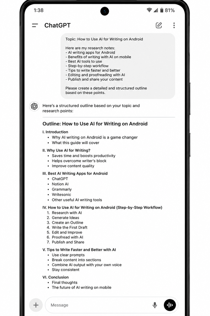Creating a Topic Outline with ChatGPT