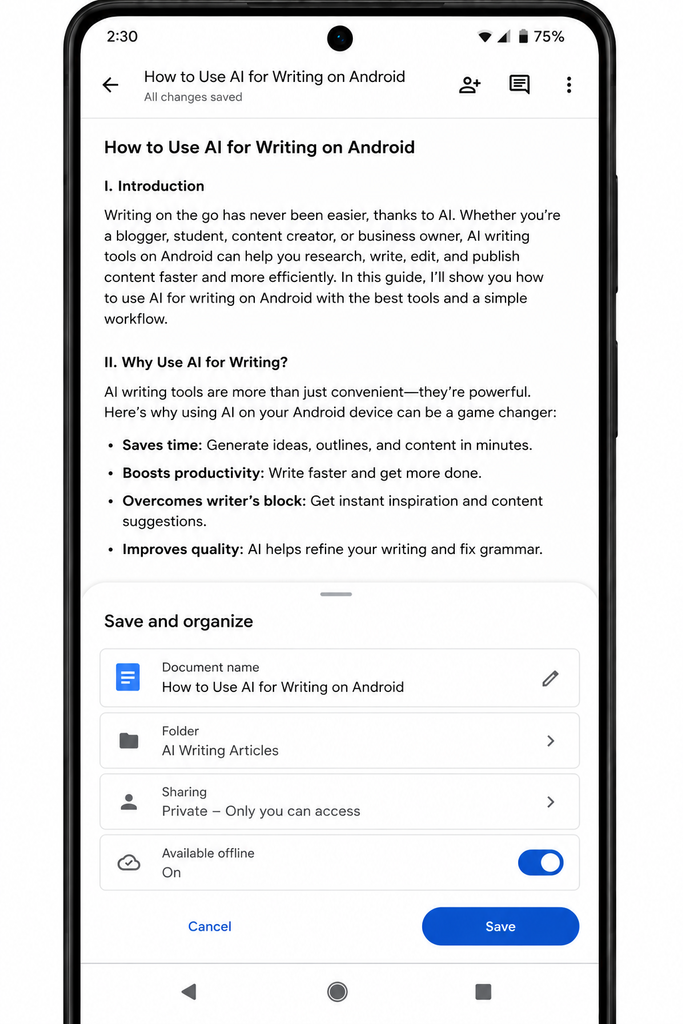 Save and Organize the Document