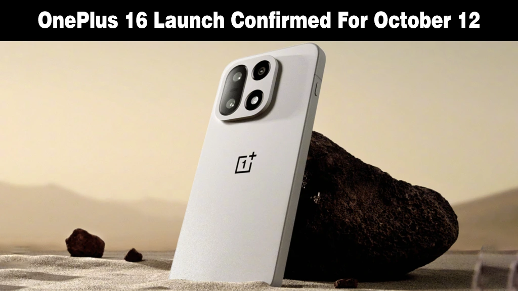 OnePlus 16 Launches October 12, But Most Fans Will Have to Import It White OnePlus smartphone resting against a rock in a desert setting.