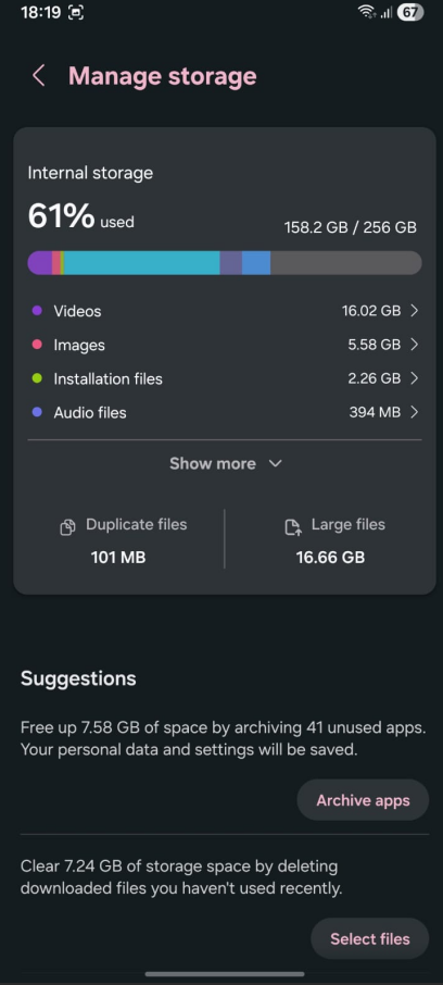 App settings - Force stop