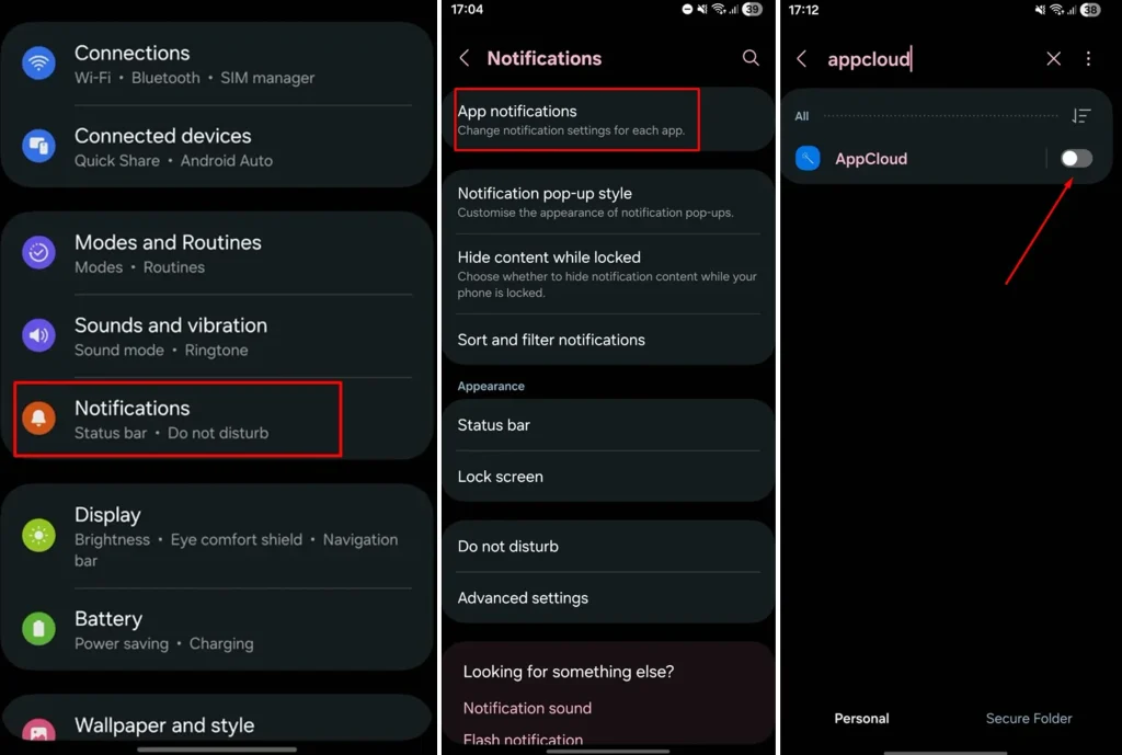 Disabling AppCloud Notifications