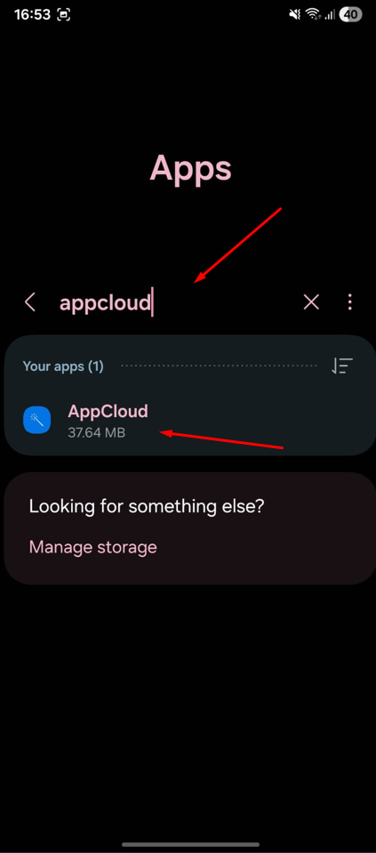 Search for AppCloud